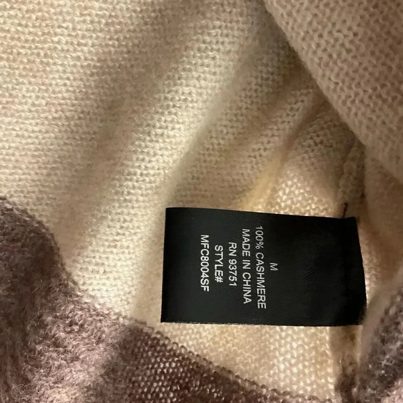 Lusso Brown Striped Long Sleeve Pullover Sweater Medium - Picture 5 of 6